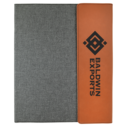 Custom 9x12 Canvas and Leatherette Business Portfolio – Personalized Professional Organizer