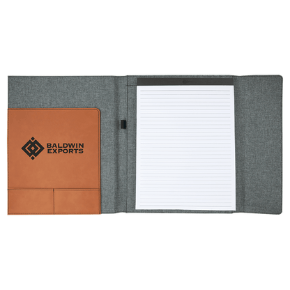 Custom 9x12 Canvas and Leatherette Business Portfolio – Personalized Professional Organizer